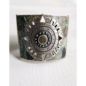 Los Ballesteros Taxco Mexico Sterling Silver Sundial Bracelet 112g 7"